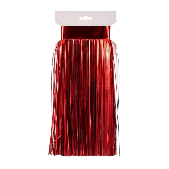 Vickerman 10ft. Red Tinsel Icicle Curtains, 4ct.